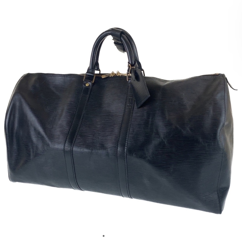 Louis Vuitton Black Epi Keepall Leather Duffel Bag